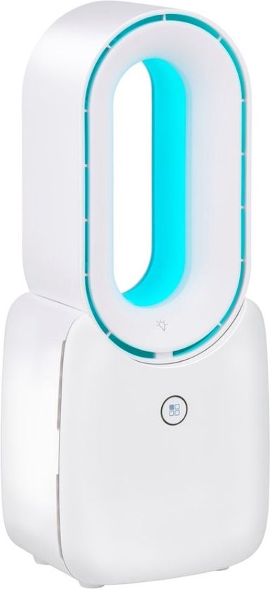 Lifetime Air Bladeloze Ventilator - Stille Ventilator Met Drie Snelheden - Draadloze Bureau Ventilator - Tafel Ventilator Met LED Mood Light - USB-C O