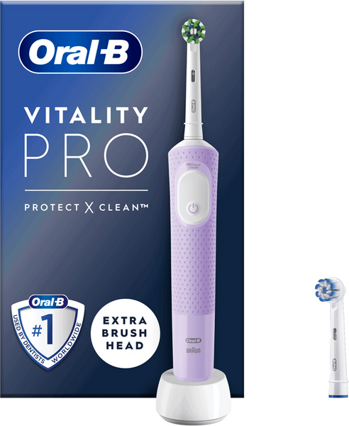[255154] Cepillo Dental Eléctrico Oral-B Vitality Pro Morado + 2 Cabezales