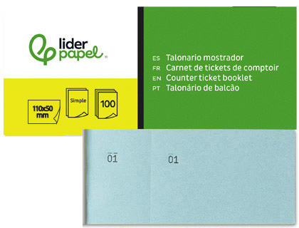[TL08] Talonario Liderpapel Mostrador TL08 Celeste con Matriz