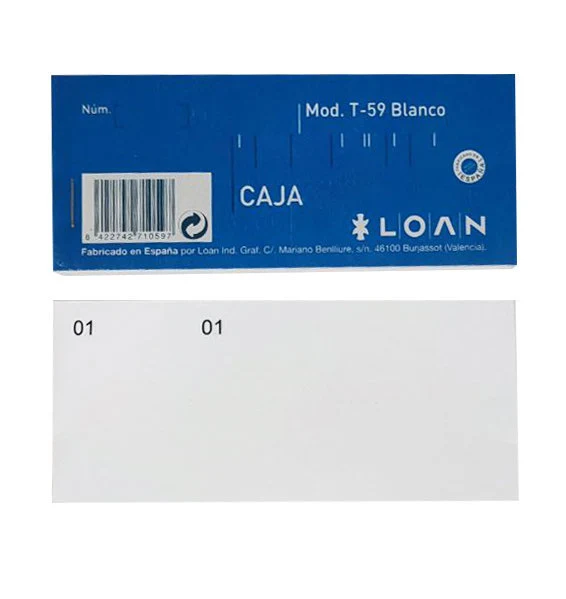 [T-59] Talonario de Caja LOAN T-59 14,5 × 6 cm