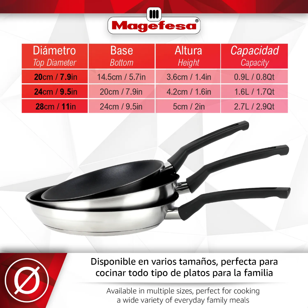 LOTE SARTENES MAGEFESA DINOX5 20-24-28