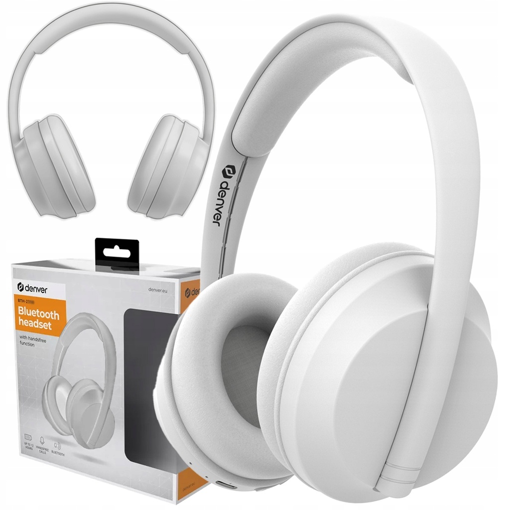 AURICULARES DENVER BLUETOOTH DIADEMA BTH-235W WH