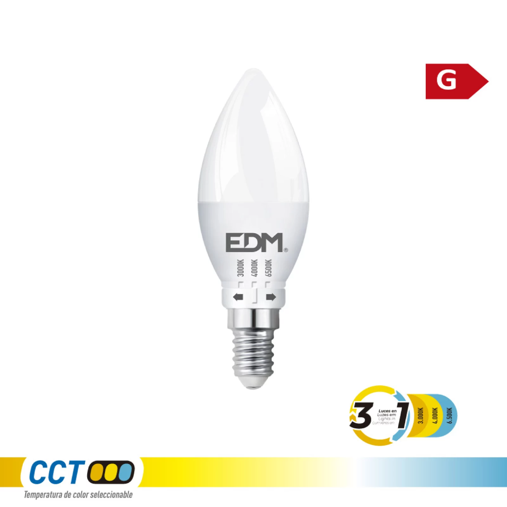 BOMBILLA DICROICA LED GU10, 5 W, 450 lm, 3CCT, Ø50 x 62 mm