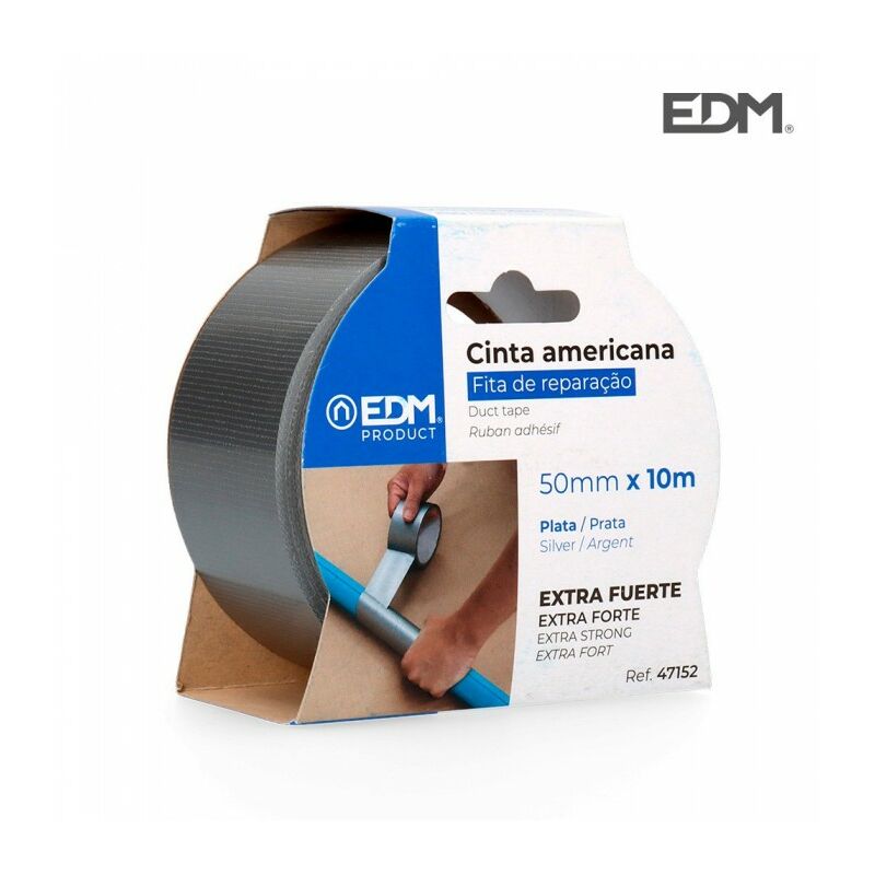 CINTA AMERICANA PLATA 50 mm x 10 m EDM