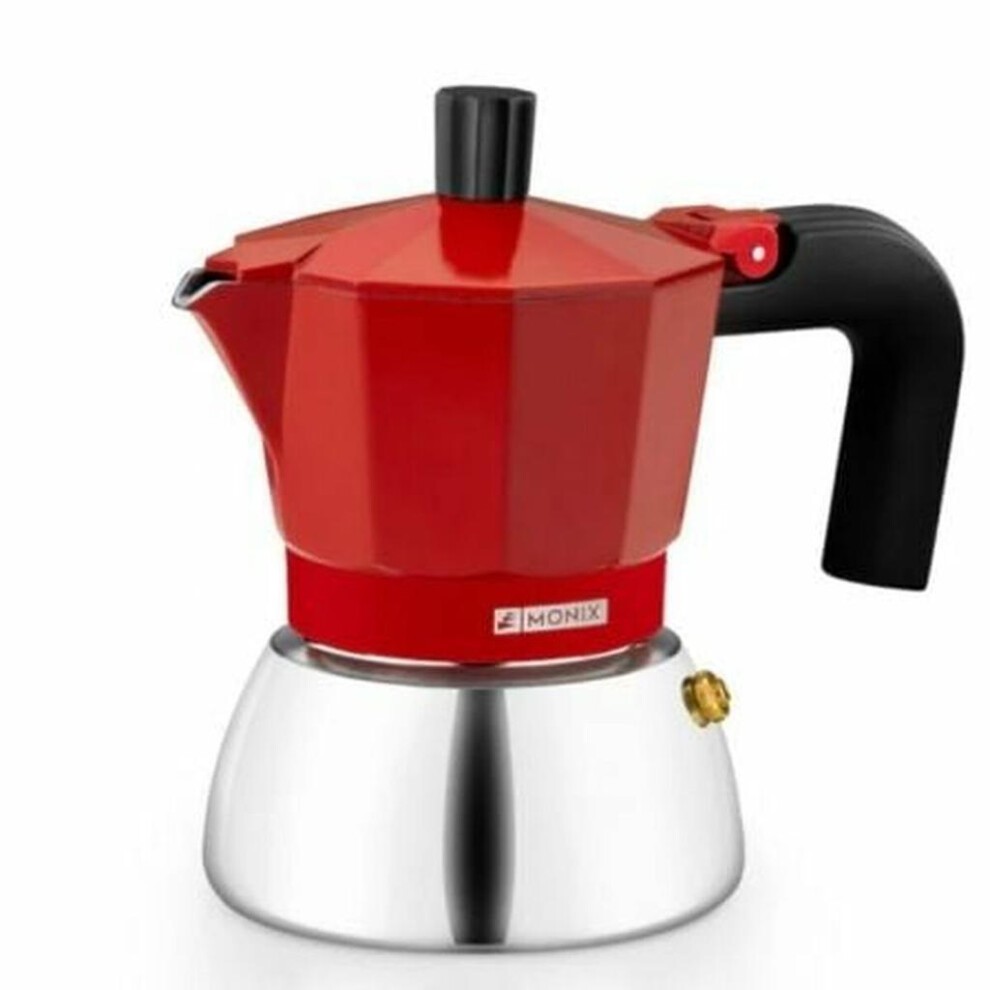 [290609] Monix Cafetera Induction Inox Red 6 Tazas Acero + Aluminio M863106