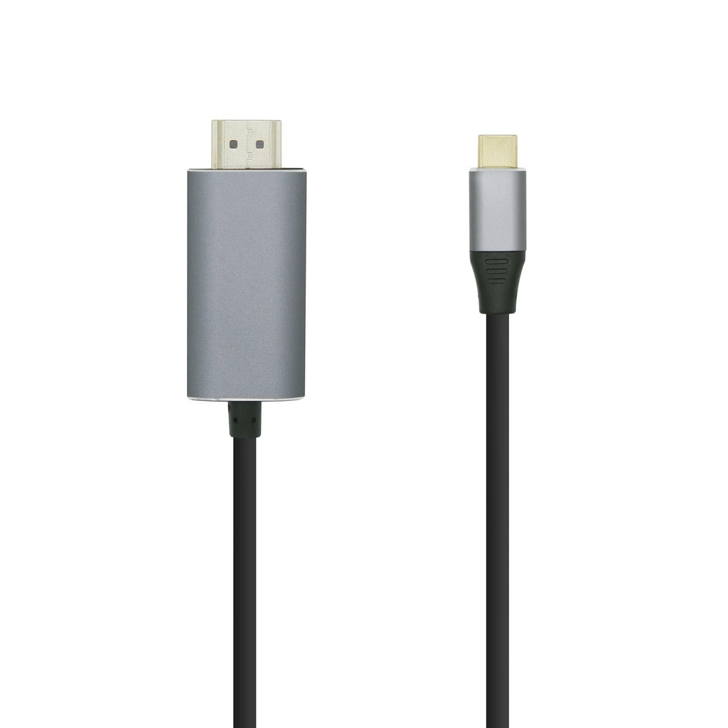[A109-0393] Cable Conversor Aisens A109-0393/ USB Tipo-C Macho - HDMI Macho/ Hasta 27W/ 1250Mbps/ 1.8m/ Negro