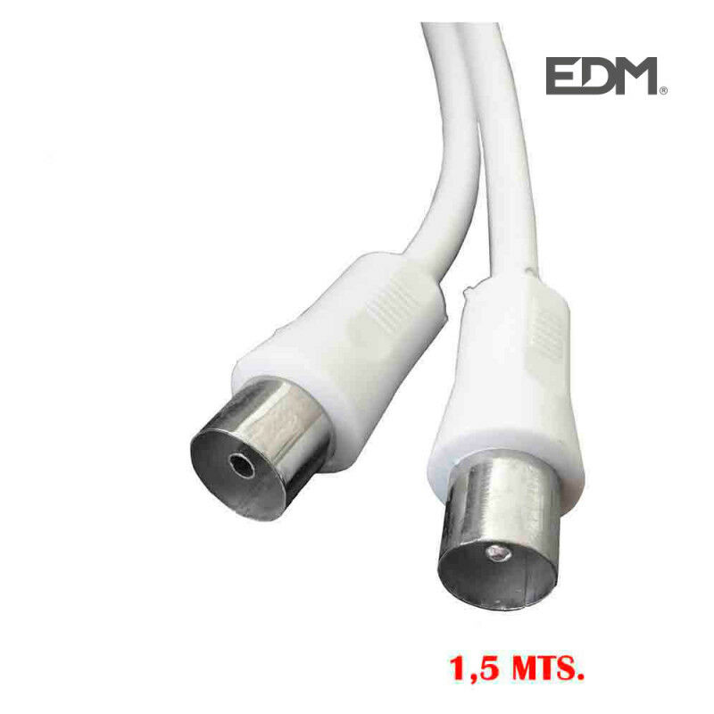 [51100] PROLONGACIÓN TV RECTA 9,5 mm 1,5m ENVASADA BLANCA