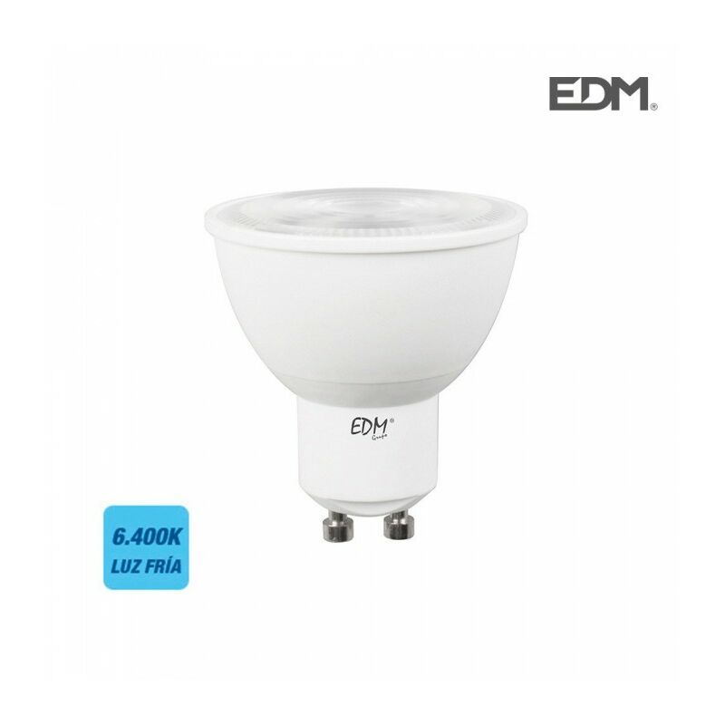 BOMBILLA DICROICA LED GU10 7 w 600 lm 6400 k LUZ FRIA 120° Ø5 x 5,5 cm