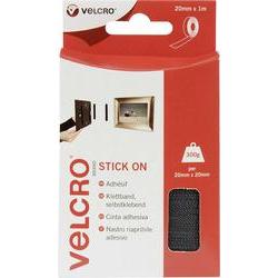 [47539] Velcro Cinta Adhesiva de Cierre de Contacto Negra (20 mm x 1 m) - Uso General