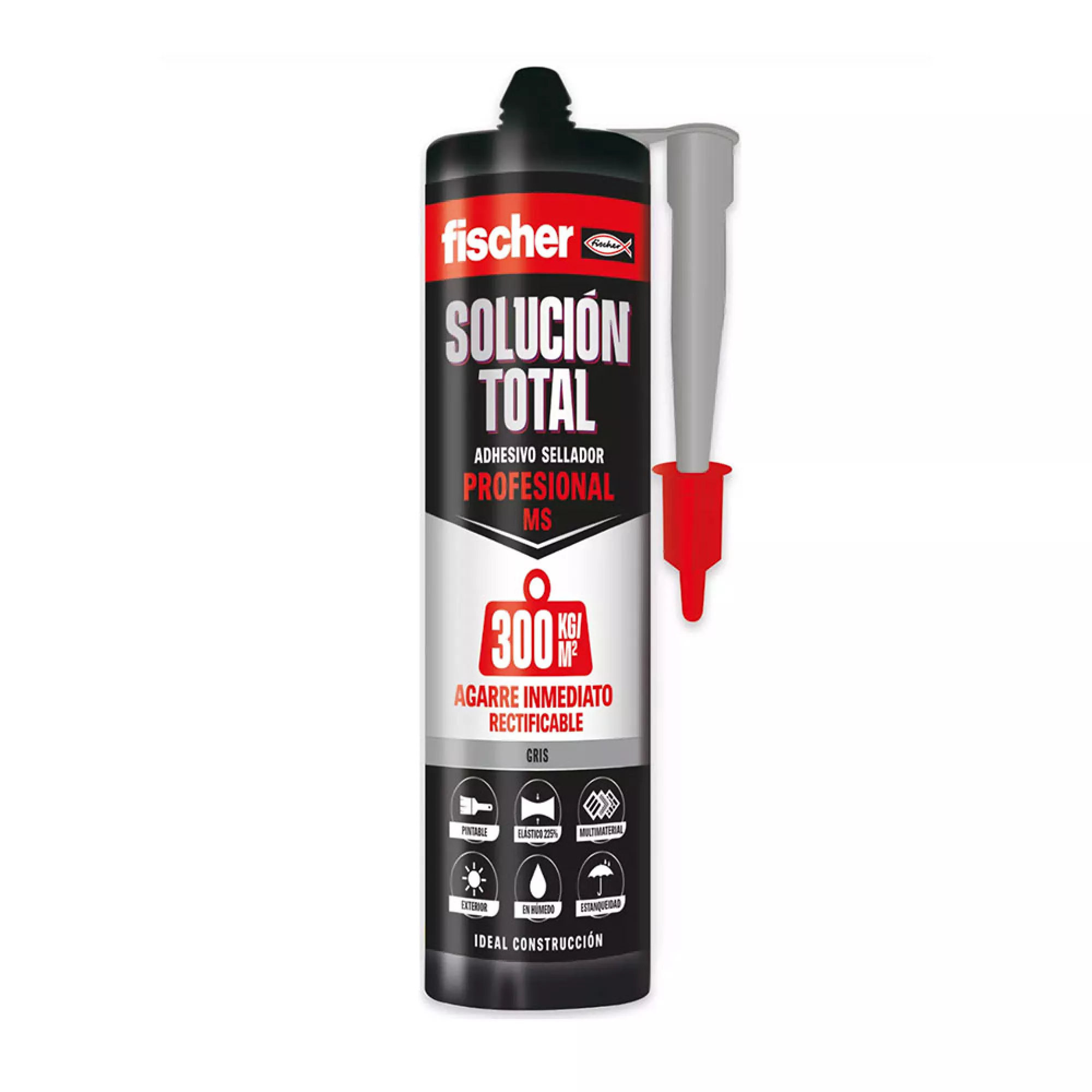 [96148] Fischer Solución Total Ultra Agarre Blanco (290 ml) - Adhesivo Sellador Elástico Multi-material