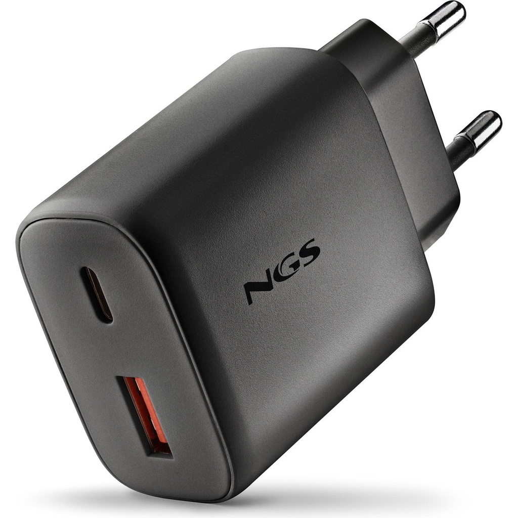 Cargador de Pared GaN NGS Era 45W/ 1xUSB Tipo-C/ 1xUSB/ 45W
