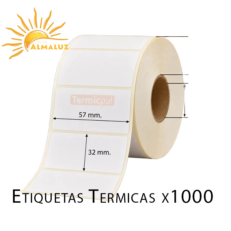 57x32 - Rollo Etiquetas Térmicas para Zebra ZD220